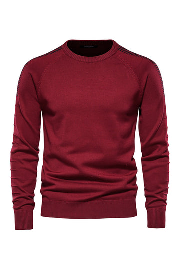 Men's Black Crewneck Pullover Casual Sweater